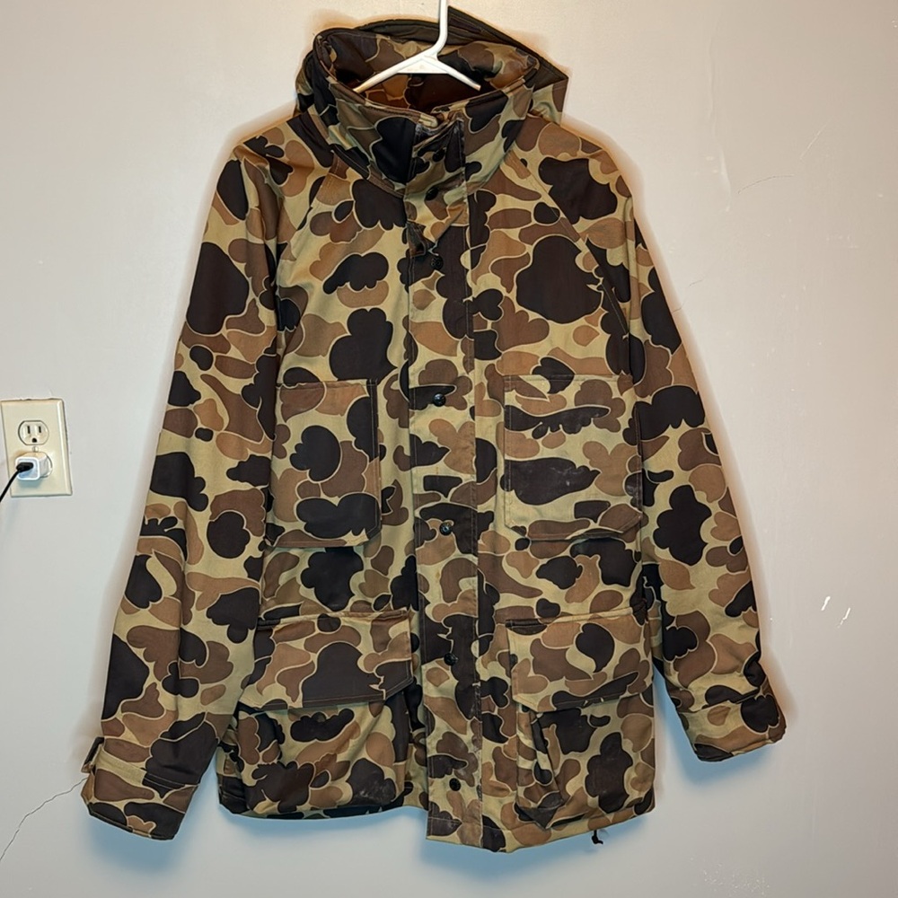 Vintage Fieldline Gore Tex Full Zip Duck Hunting Camo Jacket Size Large USA Made